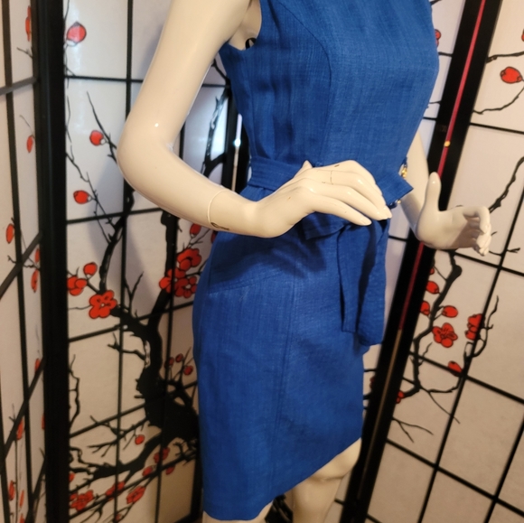 ELLEN TRACY. .COB BLUE PENCIL DRESS W/BELT SIZE 2 NEW TAGS ON - Picture 8 of 11